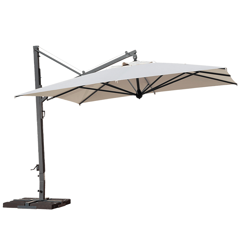 Side post retractable parasols